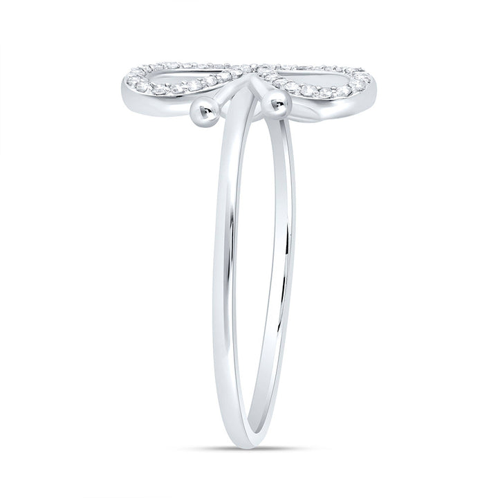 1/6CTW-NAT DIA NK FASHION BUTTERFLY RING Daisy Joyeria