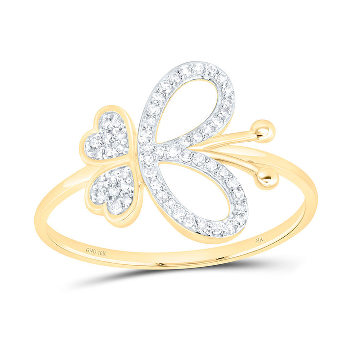 1/6CTW-NAT DIA NK FASHION BUTTERFLY RING Daisy Joyeria