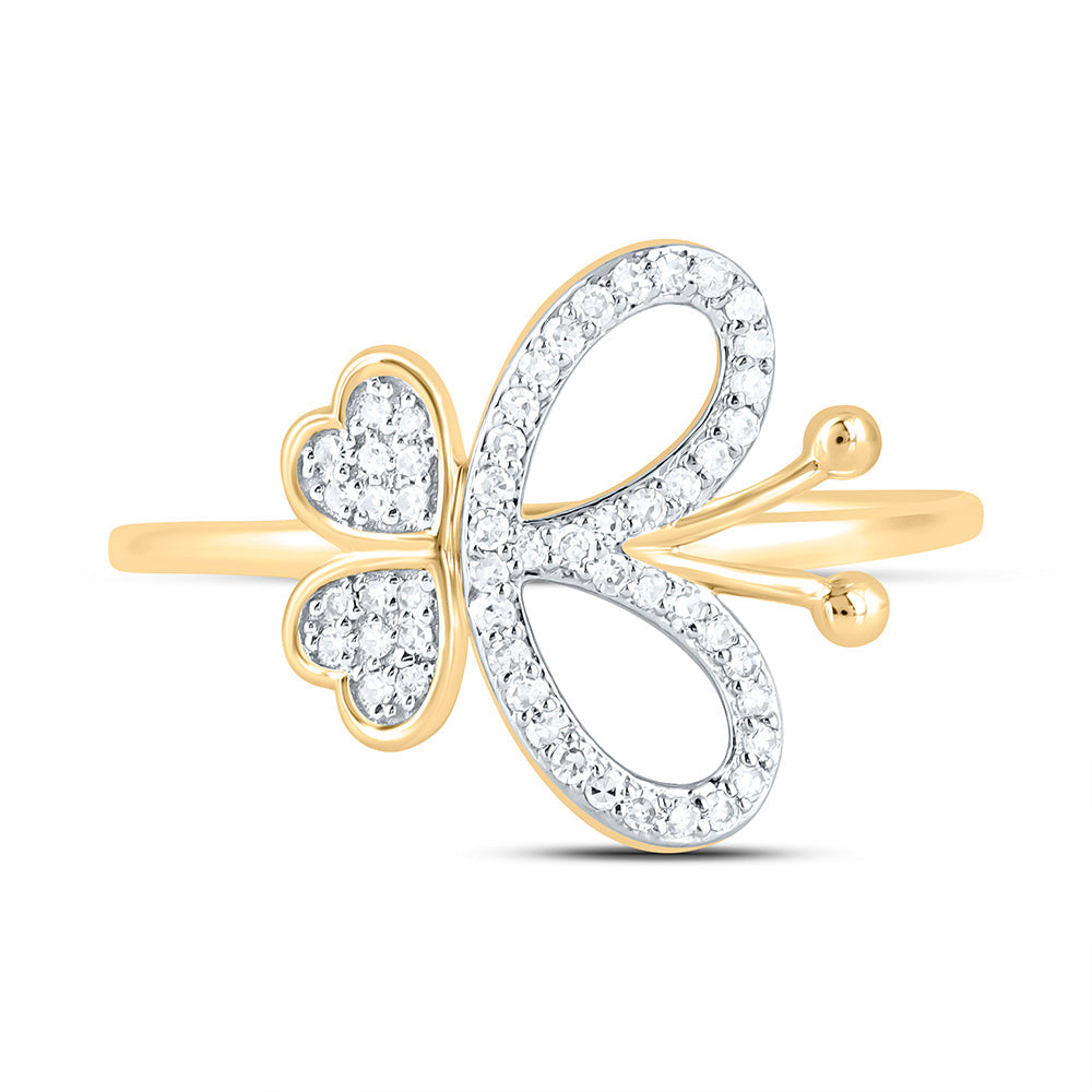1/6CTW-NAT DIA NK FASHION BUTTERFLY RING Daisy Joyeria