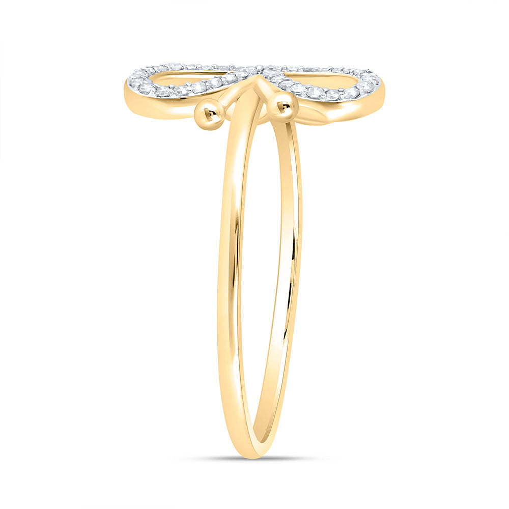 1/6CTW-NAT DIA NK FASHION BUTTERFLY RING Daisy Joyeria