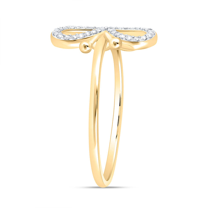 1/6CTW-NAT DIA NK FASHION BUTTERFLY RING Daisy Joyeria