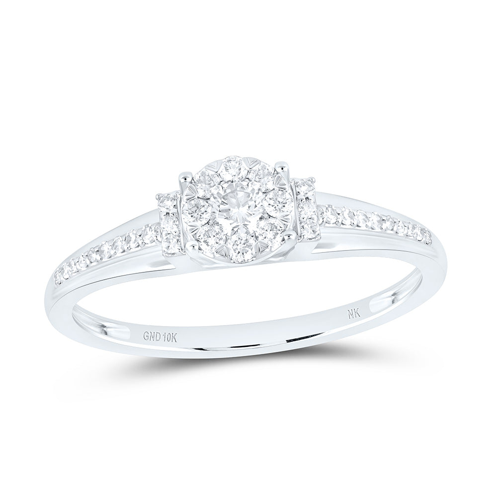 1/4CTW-NAT DIA NK FASHION ROUND RING Daisy Joyeria