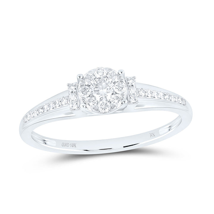 1/4CTW-NAT DIA NK FASHION ROUND RING Daisy Joyeria