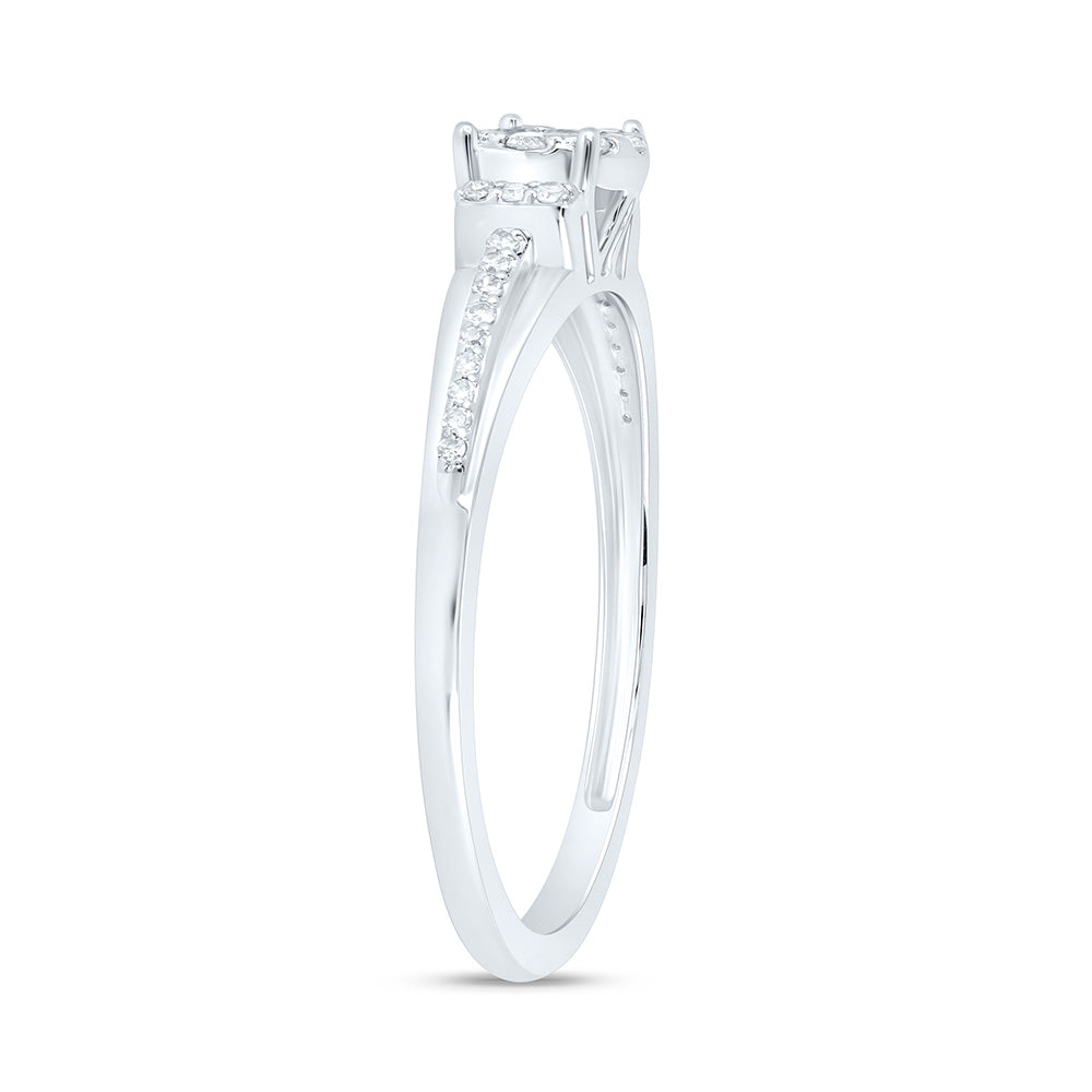 1/4CTW-NAT DIA NK FASHION ROUND RING Daisy Joyeria