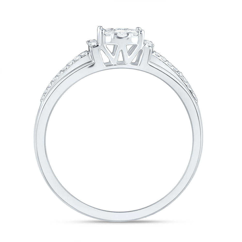 1/4CTW-NAT DIA NK FASHION ROUND RING Daisy Joyeria