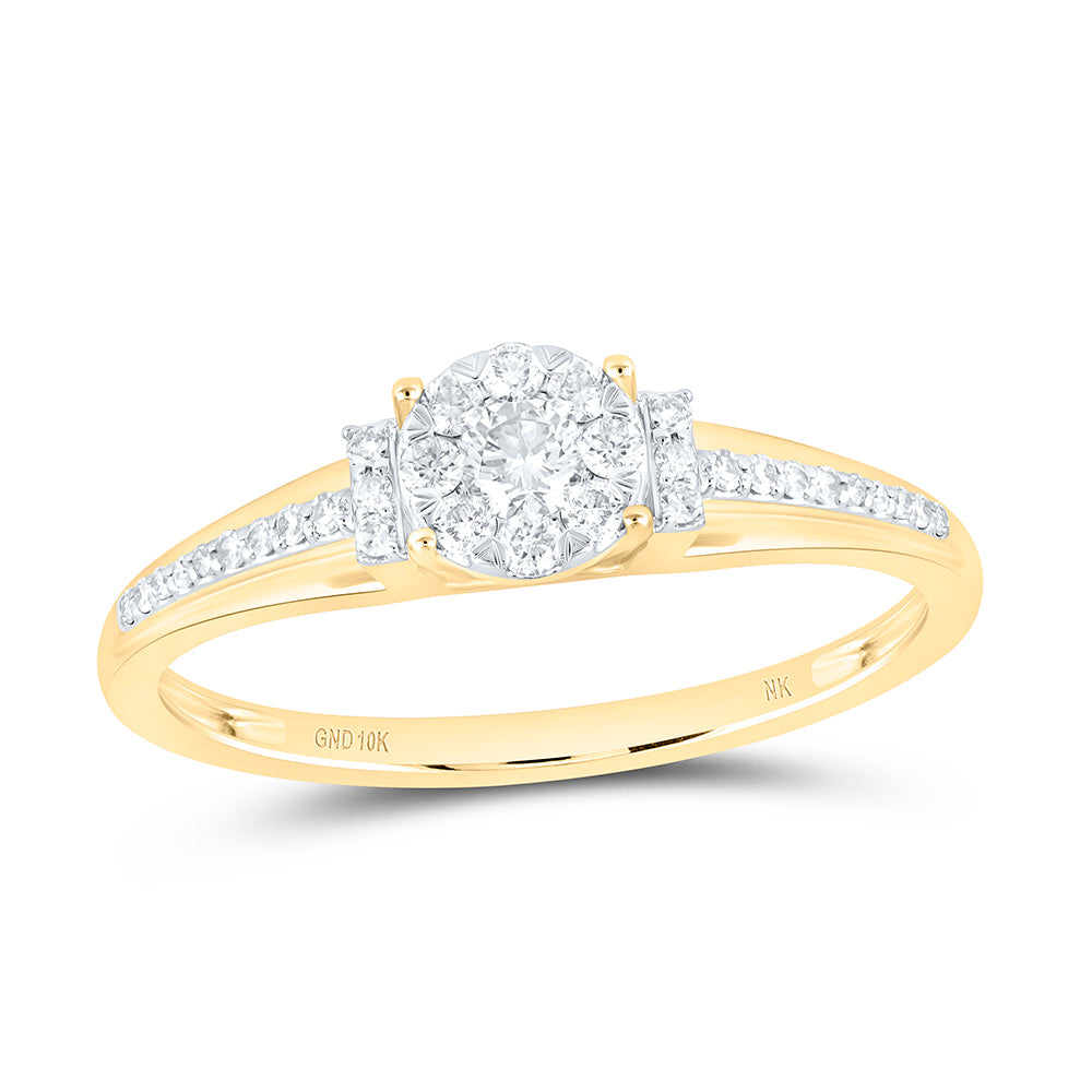1/4CTW-NAT DIA NK FASHION ROUND RING Daisy Joyeria