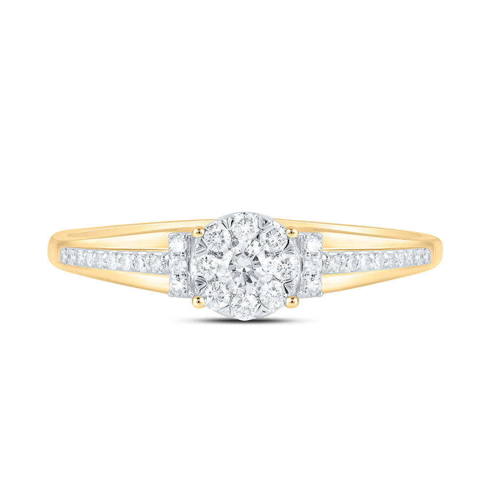 1/4CTW-NAT DIA NK FASHION ROUND RING Daisy Joyeria