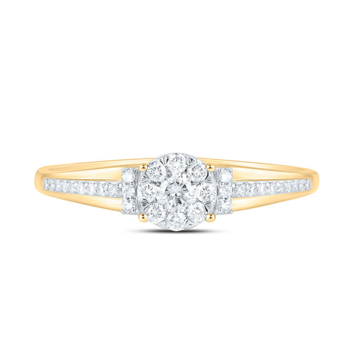 1/4CTW-NAT DIA NK FASHION ROUND RING Daisy Joyeria