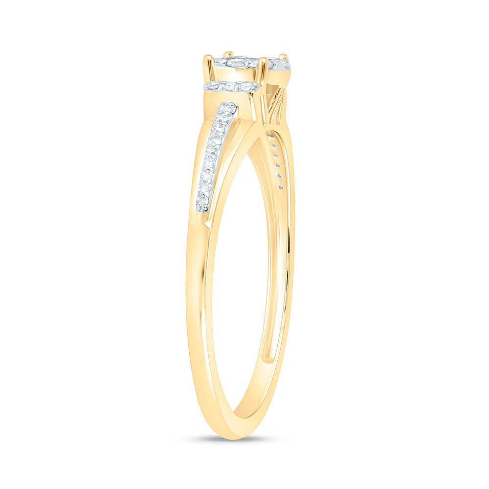 1/4CTW-NAT DIA NK FASHION ROUND RING Daisy Joyeria