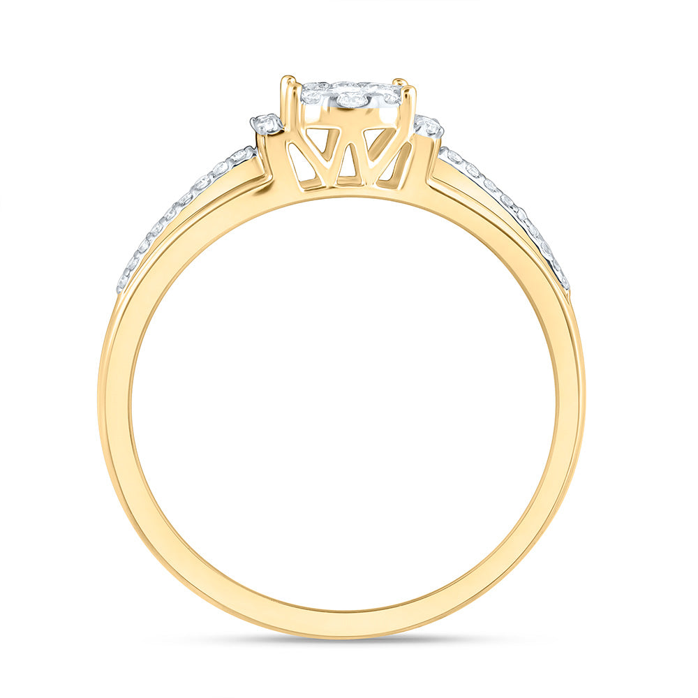 1/4CTW-NAT DIA NK FASHION ROUND RING Daisy Joyeria