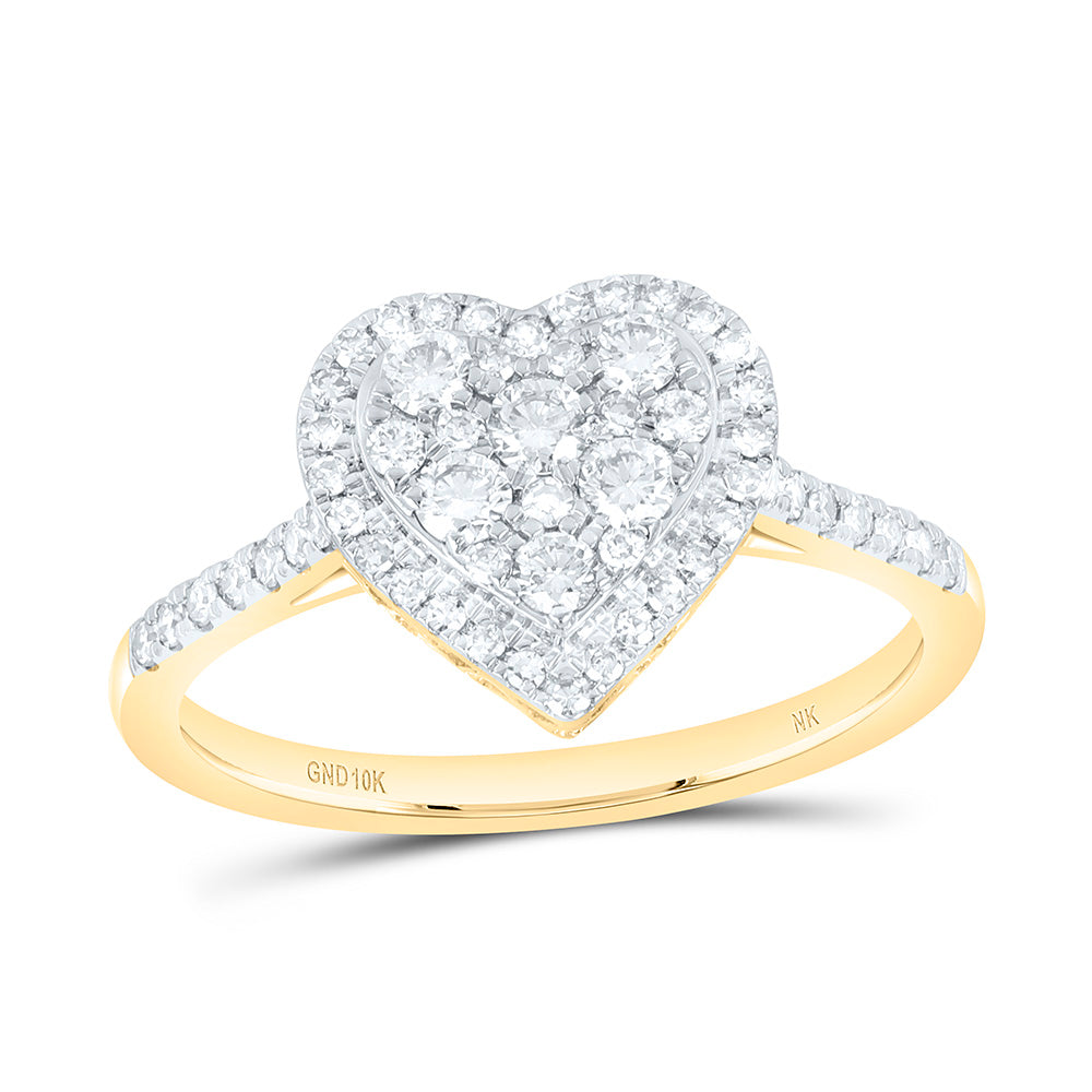 1/2CTW-NAT DIA NK FASHION HEART RING Daisy Joyeria