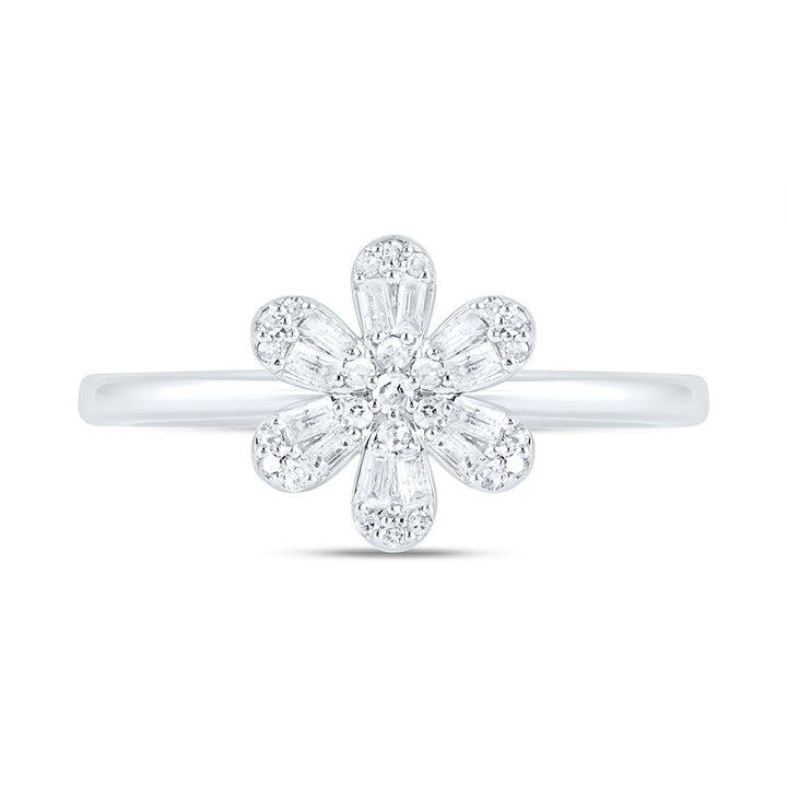 1/6CTW-NAT DIA NK FASHION FLOWER RING Daisy Joyeria