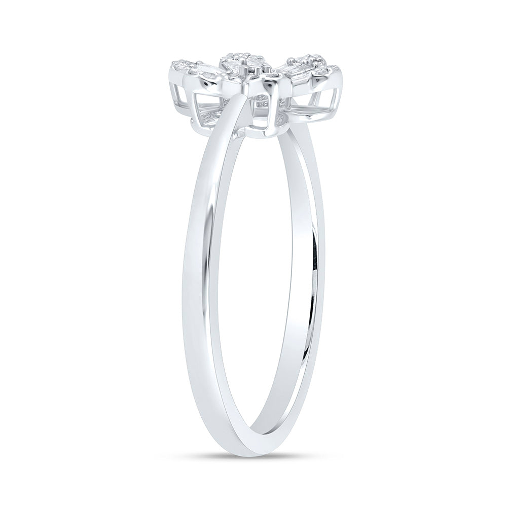 1/6CTW-NAT DIA NK FASHION FLOWER RING Daisy Joyeria