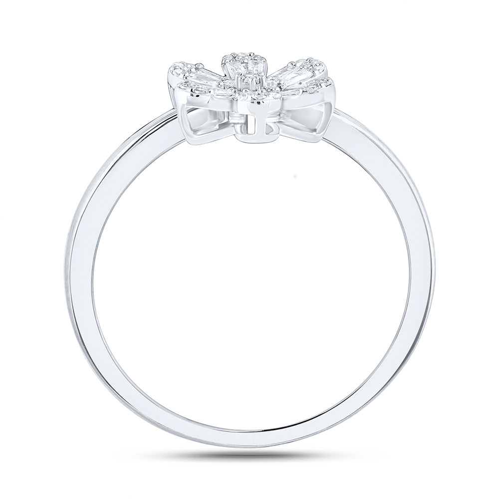 1/6CTW-NAT DIA NK FASHION FLOWER RING Daisy Joyeria