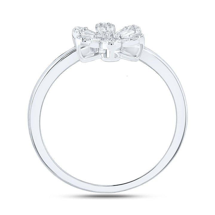 1/6CTW-NAT DIA NK FASHION FLOWER RING Daisy Joyeria