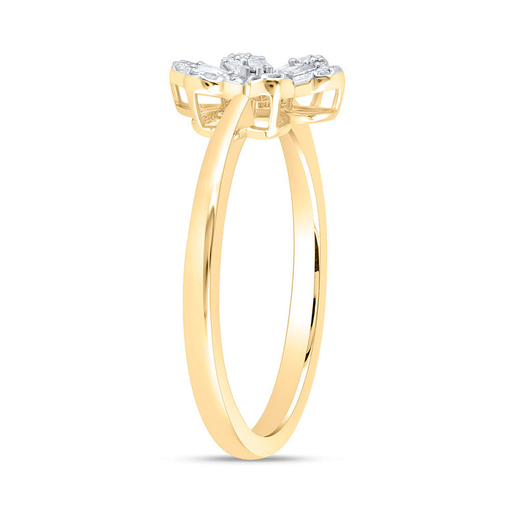 1/6CTW-NAT DIA NK FASHION FLOWER RING Daisy Joyeria