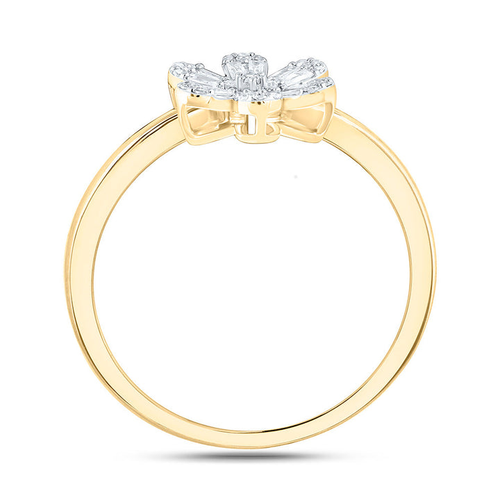 1/6CTW-NAT DIA NK FASHION FLOWER RING Daisy Joyeria