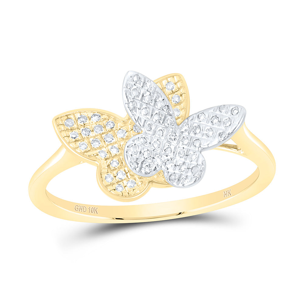 1/6CTW-NAT DIA NK FASHION BUTTERFLY RING Daisy Joyeria