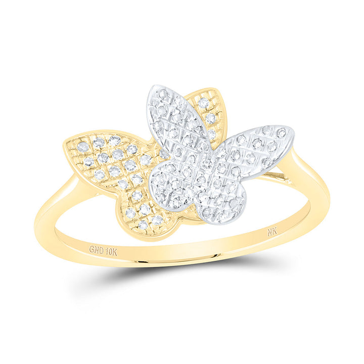 1/6CTW-NAT DIA NK FASHION BUTTERFLY RING Daisy Joyeria