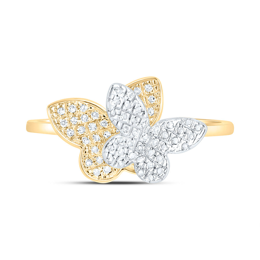 1/6CTW-NAT DIA NK FASHION BUTTERFLY RING Daisy Joyeria