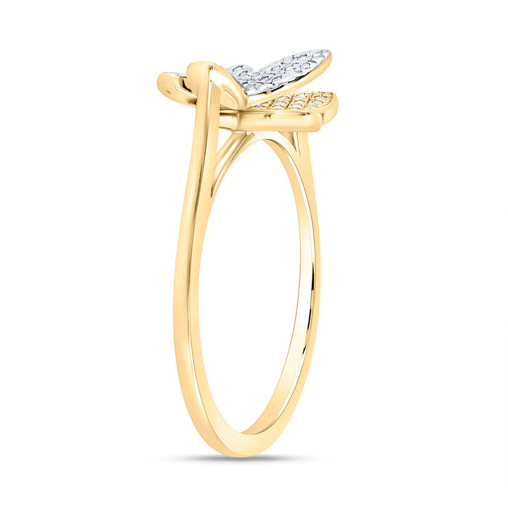 1/6CTW-NAT DIA NK FASHION BUTTERFLY RING Daisy Joyeria