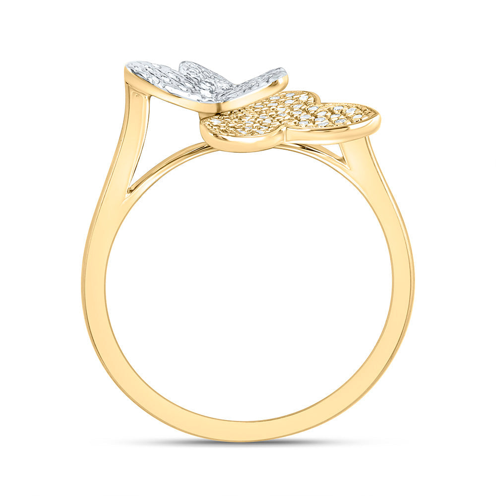 1/6CTW-NAT DIA NK FASHION BUTTERFLY RING Daisy Joyeria