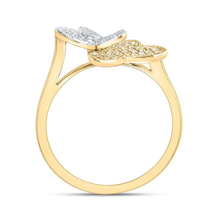 1/6CTW-NAT DIA NK FASHION BUTTERFLY RING Daisy Joyeria