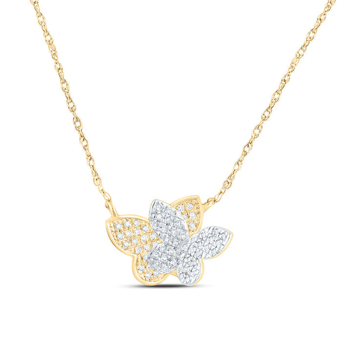 1/6CTW-NAT DIA NK FASHION BUTTERFLY NECKLACE (17 INCH) Daisy Joyeria