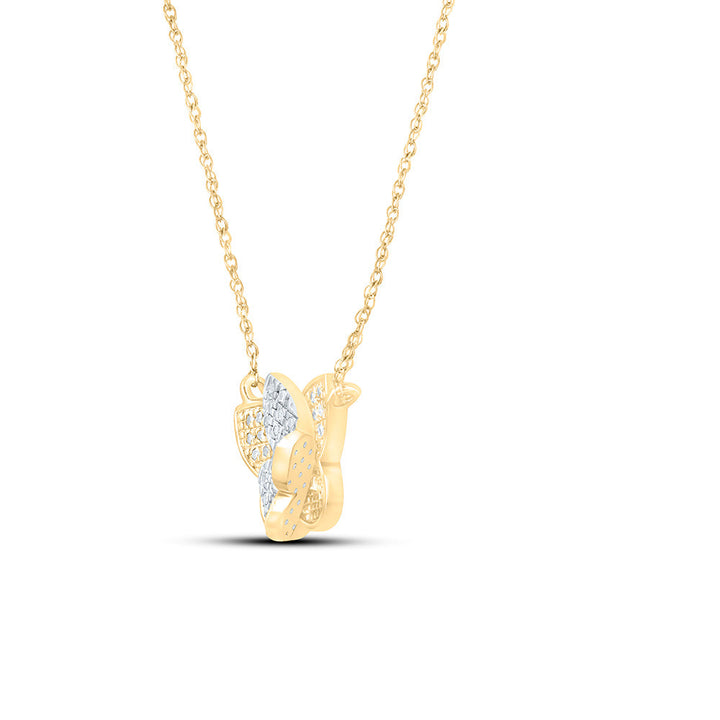 1/6CTW-NAT DIA NK FASHION BUTTERFLY NECKLACE (17 INCH) Daisy Joyeria