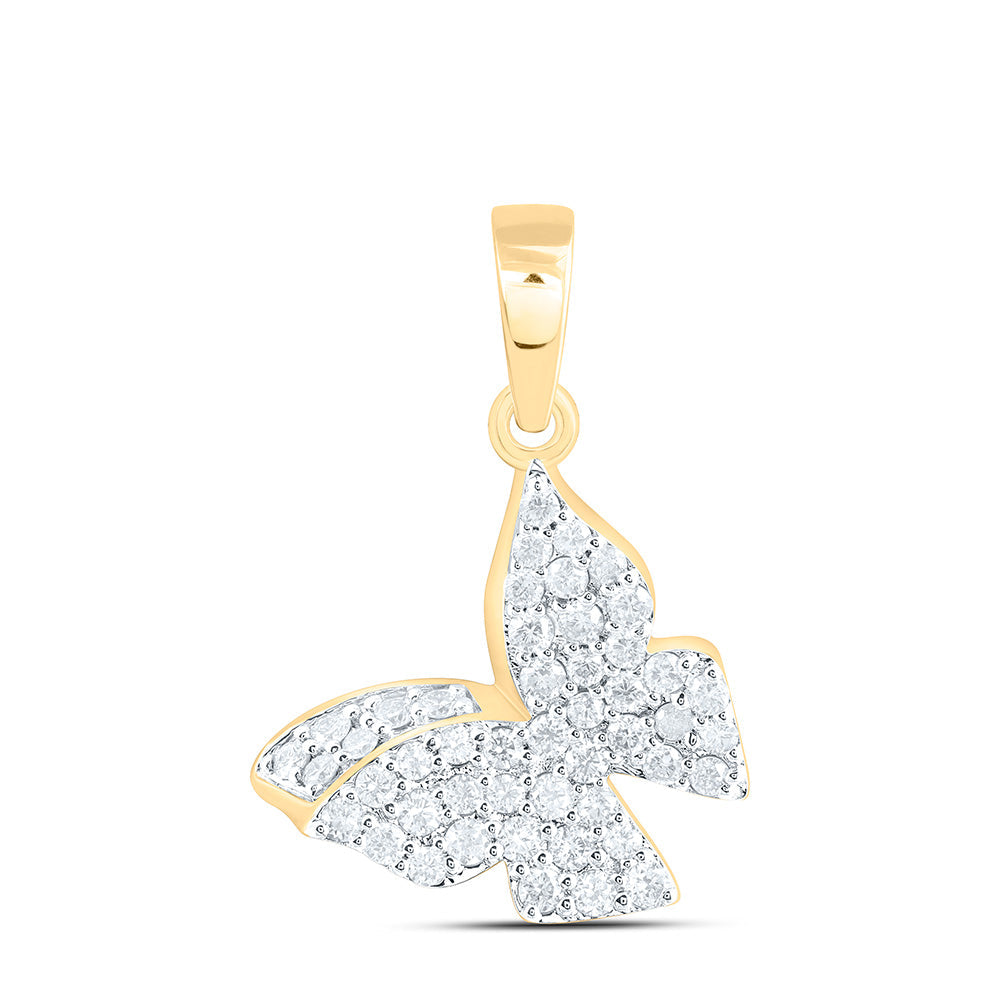 1/2CTW-NAT DIA NK FASHION BUTTERFLY PENDANT Daisy Joyeria