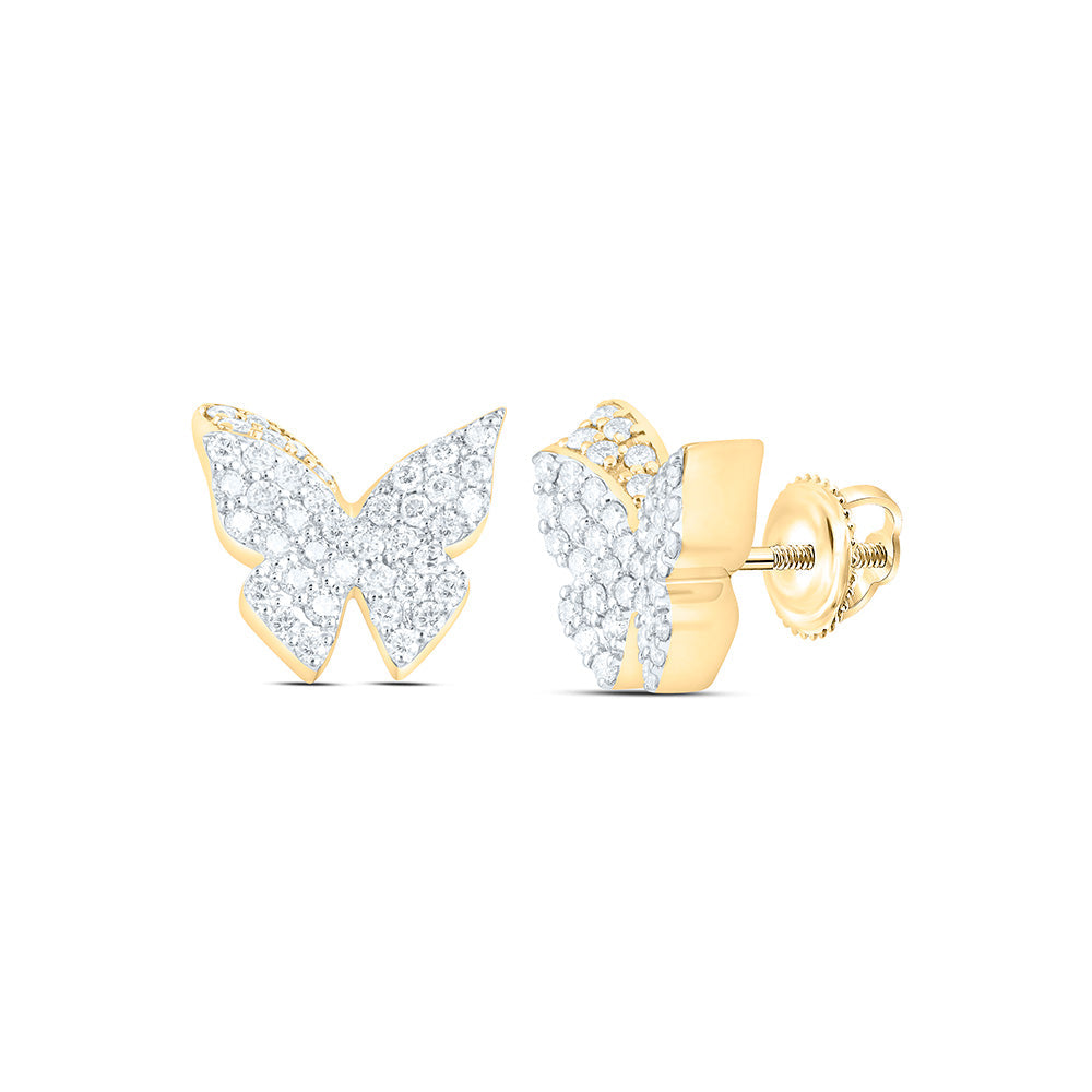 3/4CTW-NAT DIA NK FASHION BUTTERFLY EARRING Daisy Joyeria