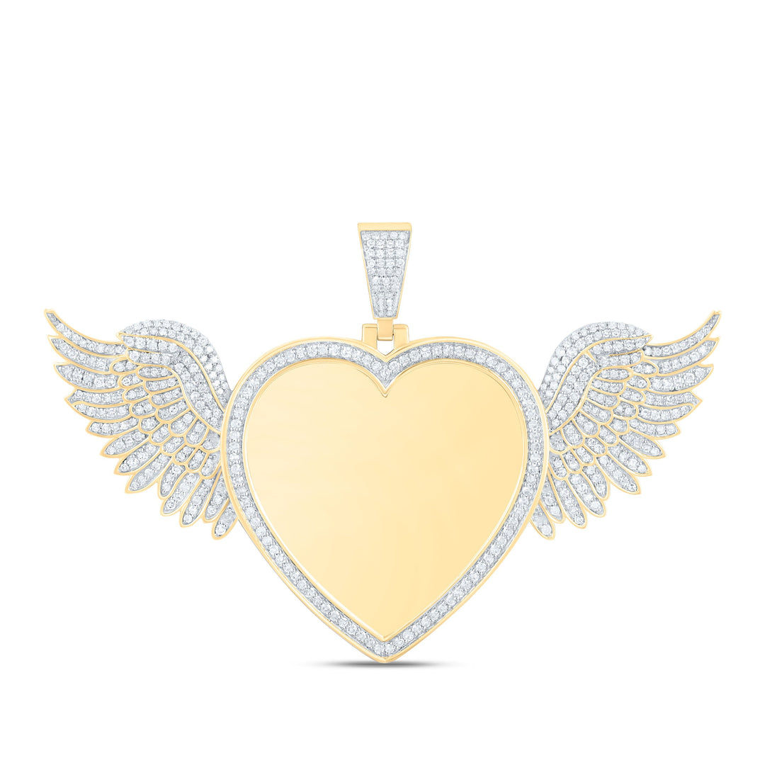 1 1/5CTW-NAT DIA NK FASHION WING HEART MEMORY PENDANT Daisy Joyeria
