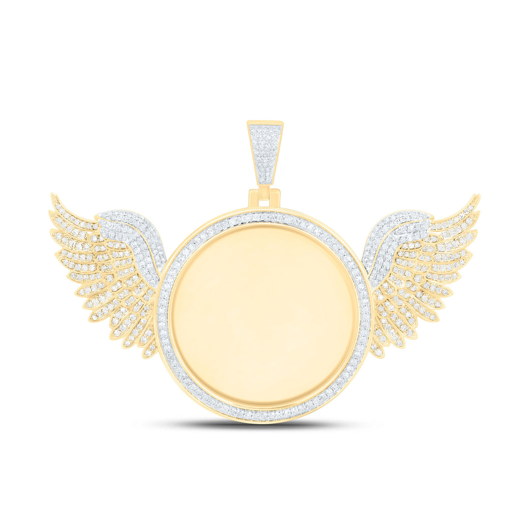 1 1/5CTW-NAT DIA NK FASHION WING ROUND MEMORY PENDANT Daisy Joyeria