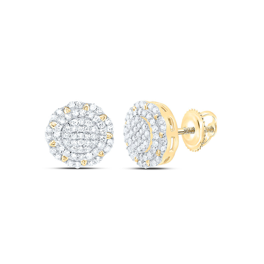 3/8CTW-NAT DIA NK FASHION ROUND EARRING Daisy Joyeria