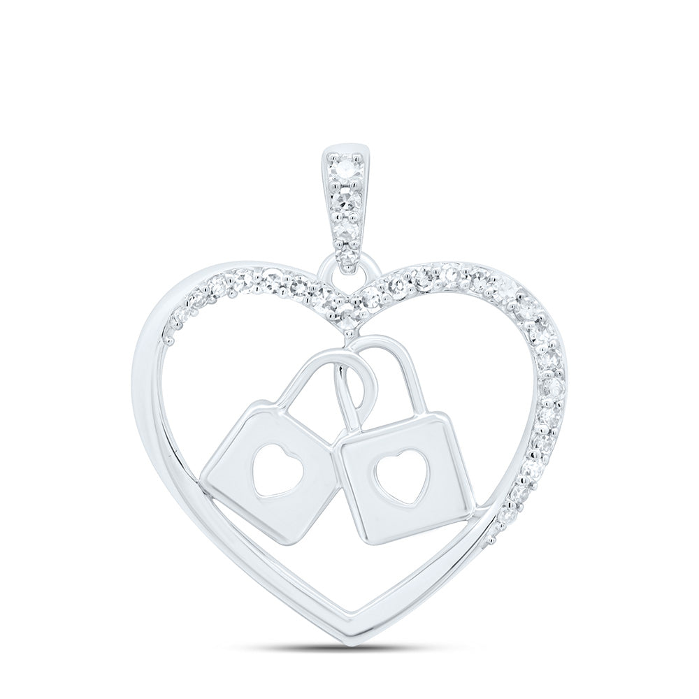 1/8CTW-NAT DIA NK FASHION HEART PENDANT Daisy Joyeria