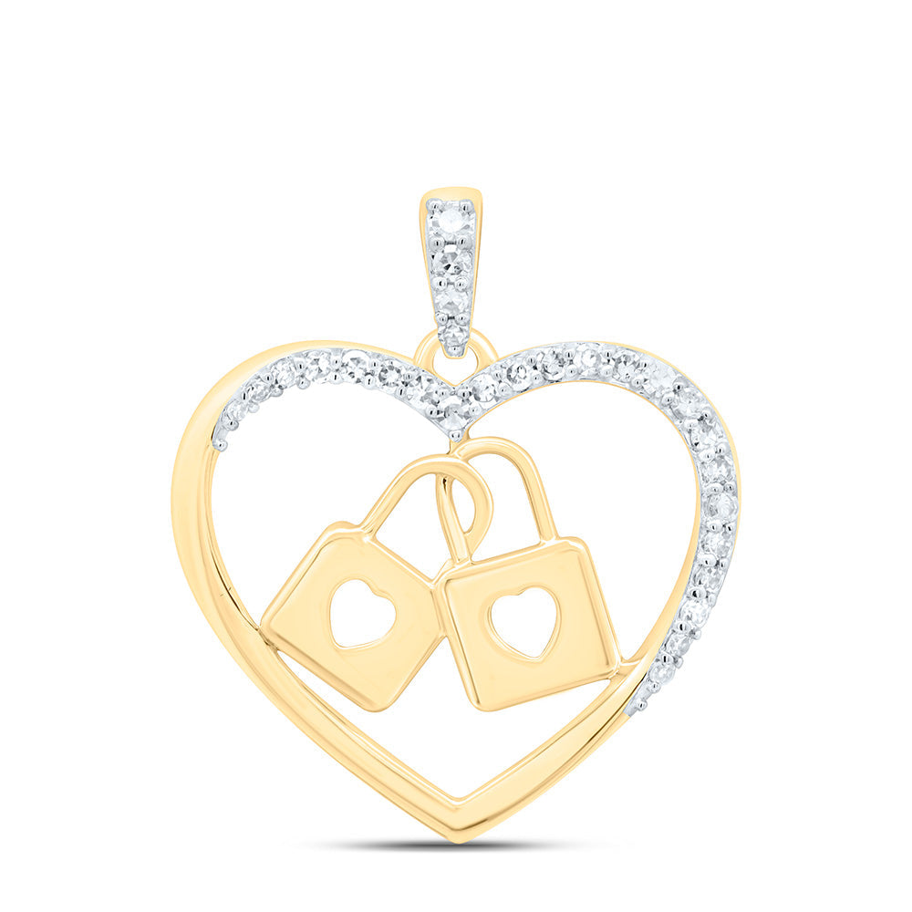 1/8CTW-NAT DIA NK FASHION HEART PENDANT Daisy Joyeria