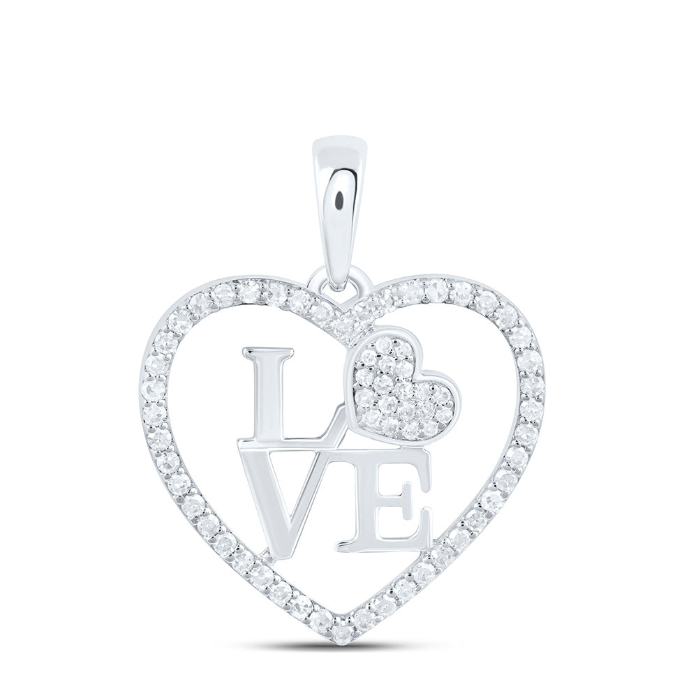 1/4CTW-NAT DIA NK FASHION LOVE HEART PENDANT Daisy Joyeria