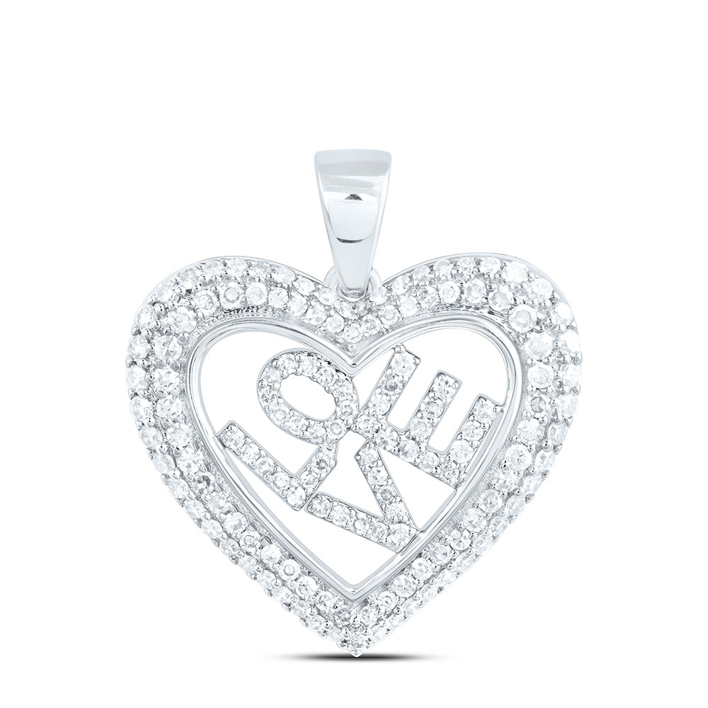 1/2CTW-NAT DIA NK FASHION LOVE HEART PENDANT Daisy Joyeria