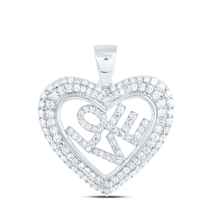 1/2CTW-NAT DIA NK FASHION LOVE HEART PENDANT Daisy Joyeria