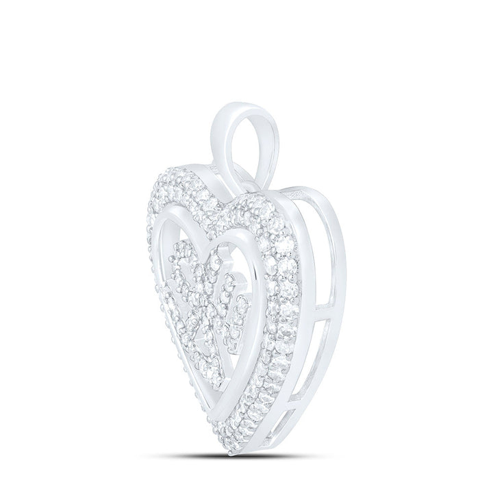 1/2CTW-NAT DIA NK FASHION LOVE HEART PENDANT Daisy Joyeria