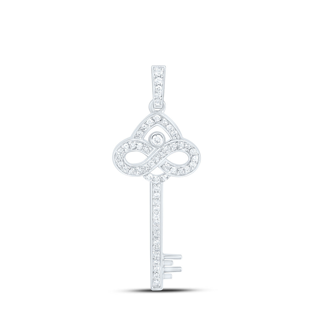 1/5CTW-NAT DIA NK FASHION KEY PENDANT Daisy Joyeria