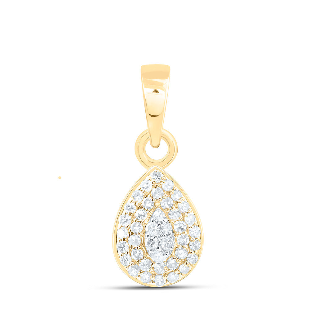 1/8CTW-NAT DIA NK FASHION PEAR PENDANT Daisy Joyeria