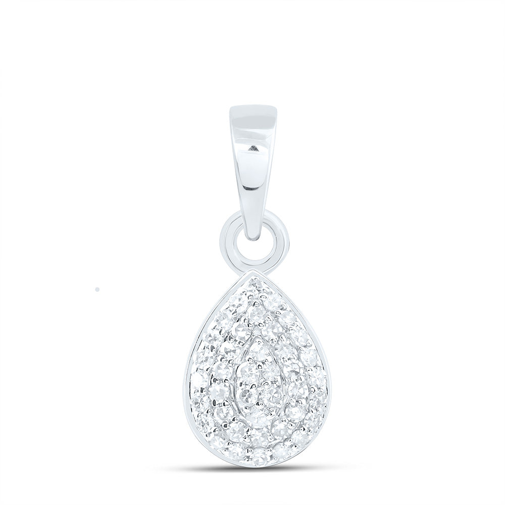 1/8CTW-NAT DIA NK FASHION PEAR PENDANT Daisy Joyeria