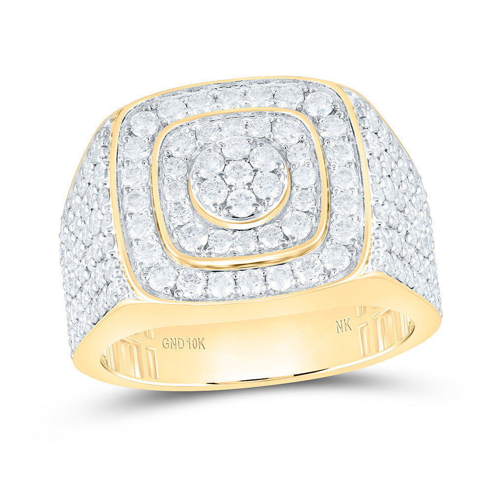 2 1/3CTW-NAT DIA NK CUSHION MENS RING Daisy Joyeria