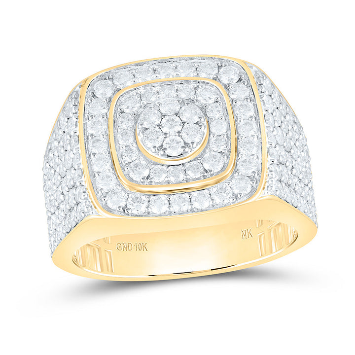 2 1/3CTW-NAT DIA NK CUSHION MENS RING Daisy Joyeria
