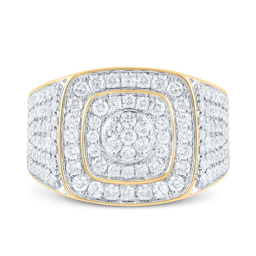 2 1/3CTW-NAT DIA NK CUSHION MENS RING Daisy Joyeria