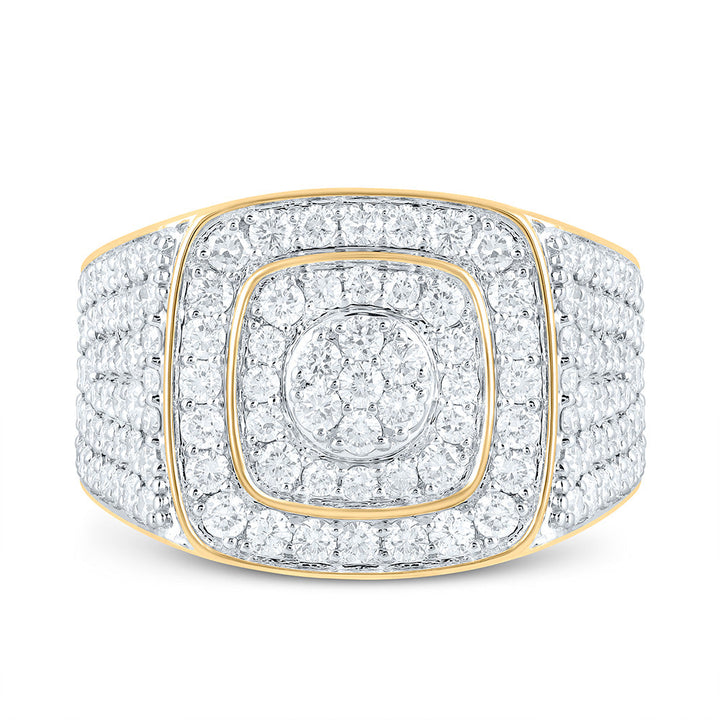 2 1/3CTW-NAT DIA NK CUSHION MENS RING Daisy Joyeria