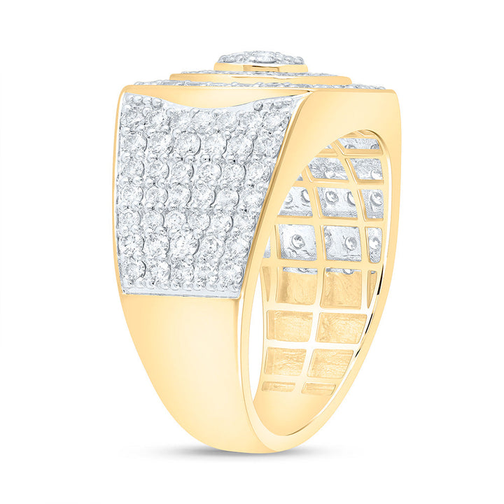 2 1/3CTW-NAT DIA NK CUSHION MENS RING Daisy Joyeria