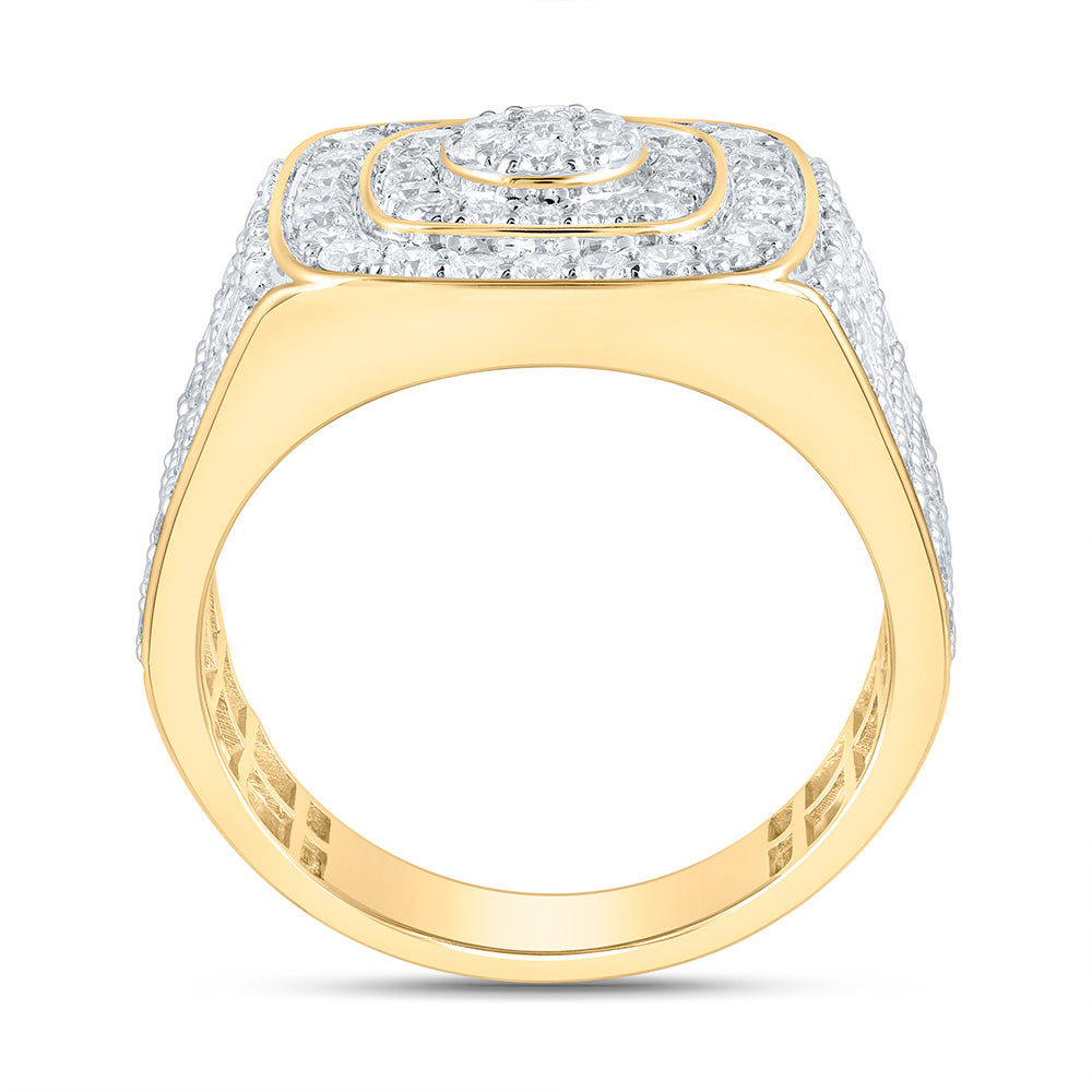 2 1/3CTW-NAT DIA NK CUSHION MENS RING Daisy Joyeria