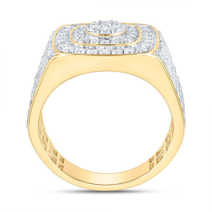 2 1/3CTW-NAT DIA NK CUSHION MENS RING Daisy Joyeria